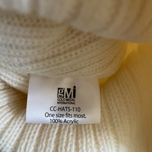 Clear Creek Classic Rib-knit Cuffed White Beanie - Picture 5 of 5